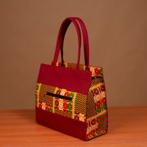 Kantom – Sac Wax Femme Kente Rouge Artisanal au Sénégal