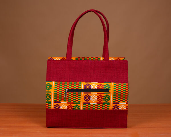 Kantom – Sac Wax Femme Kente Rouge Artisanal au Sénégal – Image 2