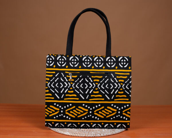 Kantom – Sac Wax Femme Jaune et Noir Fait Main au Sénégal – Image 3