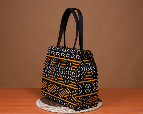 Kantom – Sac Wax Femme Jaune et Noir Fait Main au Sénégal – Image 2
