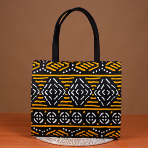 Kantom – Sac Wax Femme Jaune et Noir Fait Main au Sénégal