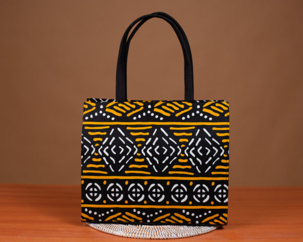 Kantom – Sac Wax Femme Jaune et Noir Fait Main au Sénégal