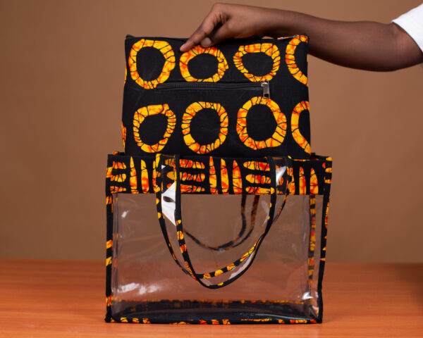 Dija Bag – Sac Wax Femme Jaune Transparent 2-en-1 Fait Main au Sénégal – Image 3
