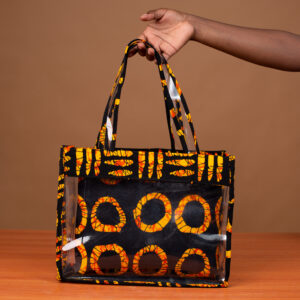 Dija Bag – Sac Wax Femme Jaune Transparent 2-en-1 Fait Main au Sénégal