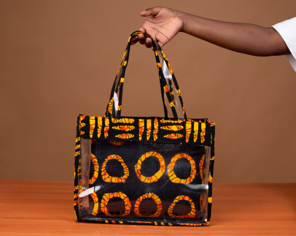 Dija Bag – Sac Wax Femme Jaune Transparent 2-en-1 Fait Main au Sénégal