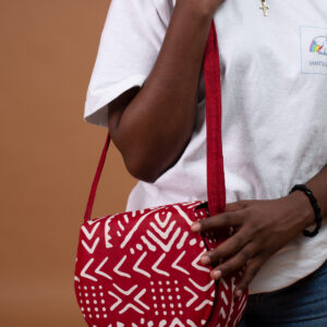 Sac Bandoulière Wax Bogolan Rouge – Anzisha NG Fait Main au Sénégal